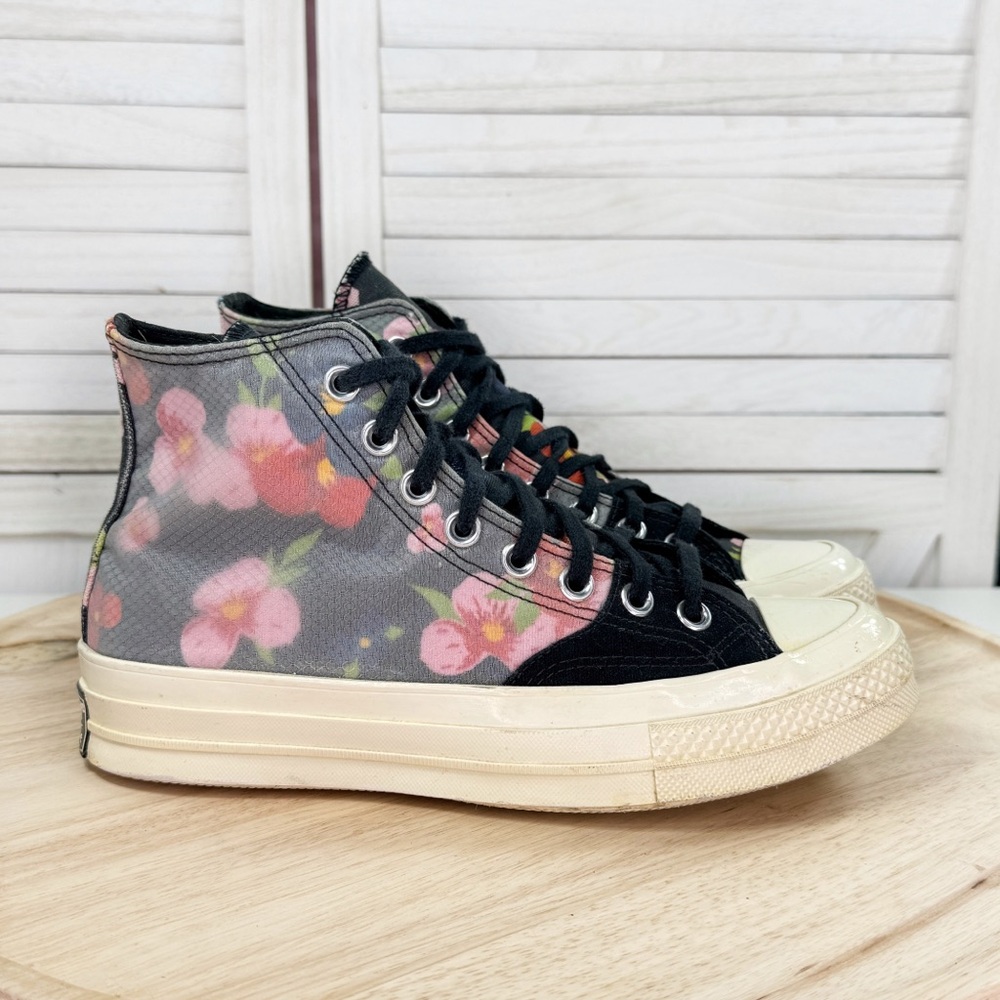 Converse Chuck‎ Taylor 70 High Floral Print Black Sneaker Size 6.5 Men 8.5 Women - Picture 1 of 11